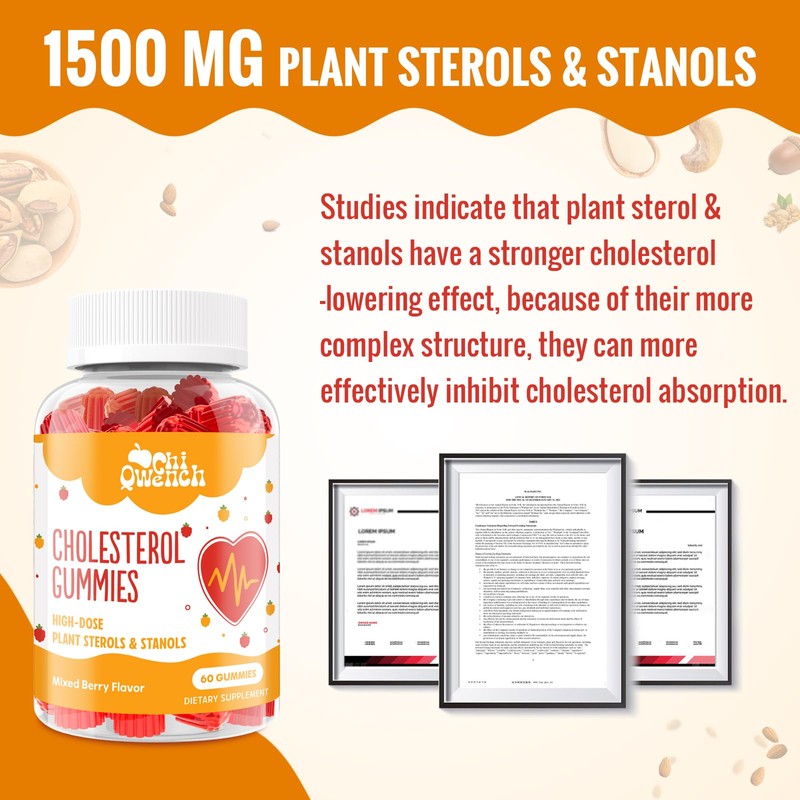 ChiQwench Cholesterol Supplements with 1500 Mg Plant Sterols & Stanols,