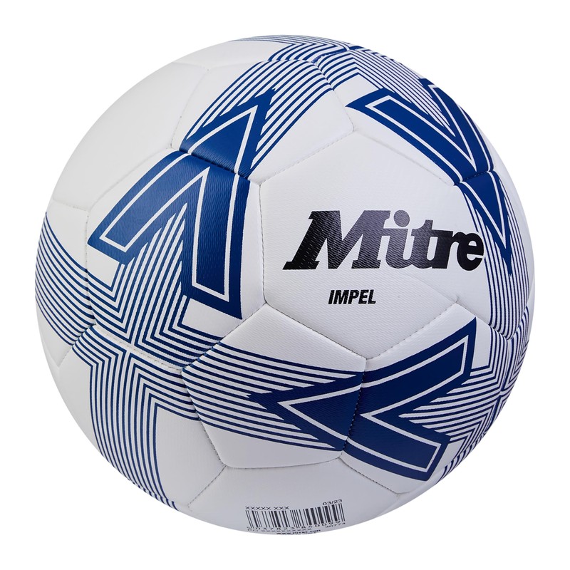 Mitre Impel L30P Football, Highly Durable, Shape Retention, White/Blue, 4