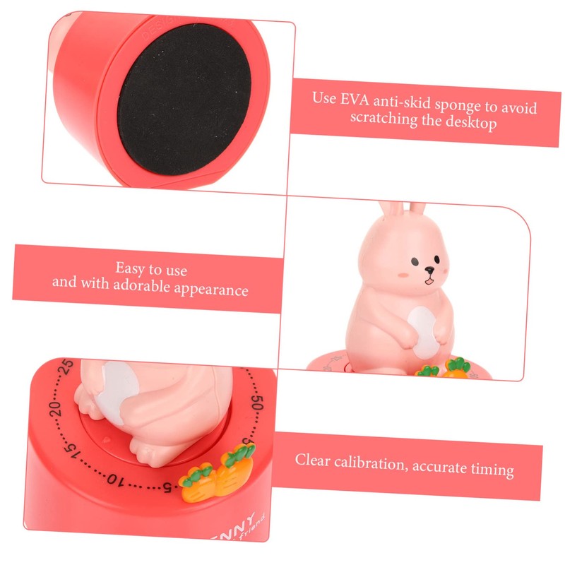 GRIRIW Rabbit Design Magnetic Countdown Timer Portable Study Timer for