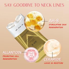 MOLAKS MOLAKS AH-8 Firming Neck Cream with Hexapeptide | Crepey Skin Tightening Moisturizer | Dual Massage Roller & Non-Greasy Repair Formula - 4.23 fl oz