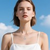 UCADRIT Edelweiss Jewelry Sterling Silver Edelweiss Necklace Flower Pendant White