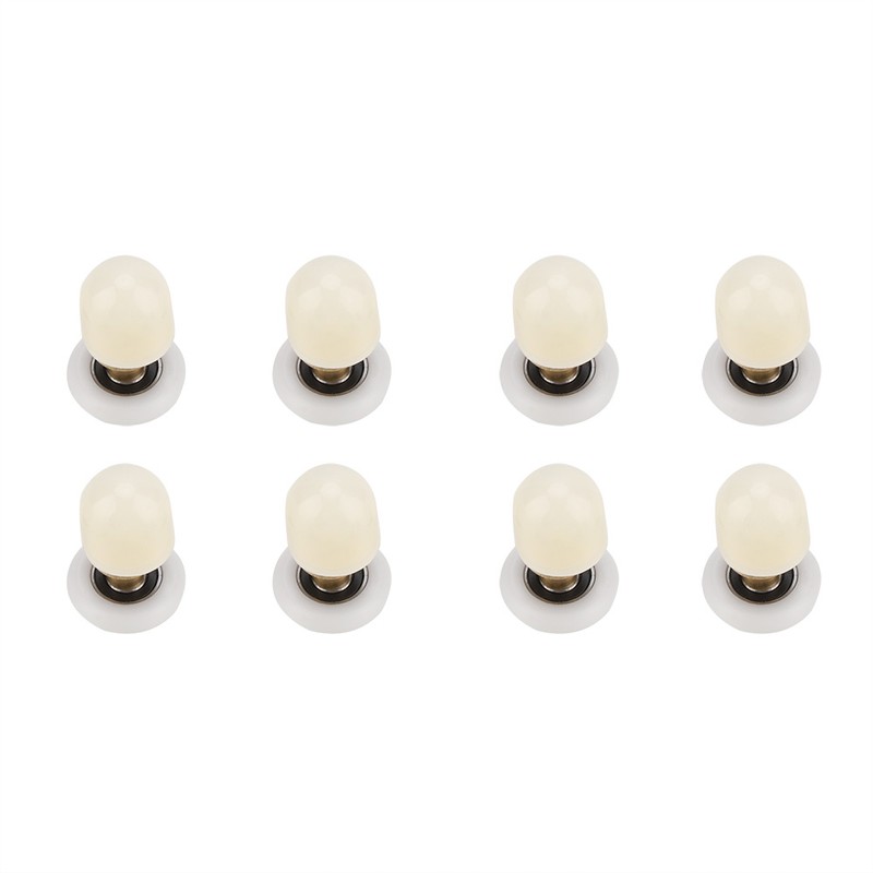 8pcs Brass ABS Sliding Glass Shower Door Rollers Runners Pulleys