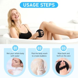 4 Counts Shower and Bath Tool, Exfoliating Body Scrubber Set, Deep Cleansing Bath and Shower Tool, Removing Dead Skin for Men & Women
