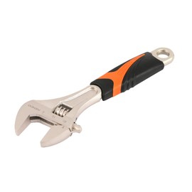 Kendo Adjustable Wrench - 200 mm - Max 30 mm Jaw Width - English Tool with 2 Component Handle - Adjustable Wrench with Angled Head