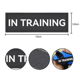 XNHIU 3pcs Service Dog Harness Patch Leather Reflective Removable Tags Black Magic Sticker Patch for Service Dog (13 * 3.8cm)