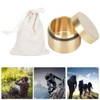 Dilwe Pocket Pill Boxes, Brass Round Shape Waterproof Dustproof Moisture