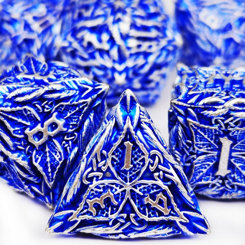MJDICEOK DND Metal Dice Vine Leaf Set - 7 Role