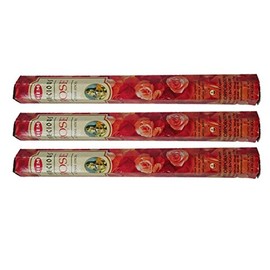 HEM: Incense stick, incense, hexagonal incense, set of 3 boxes (precious rose)