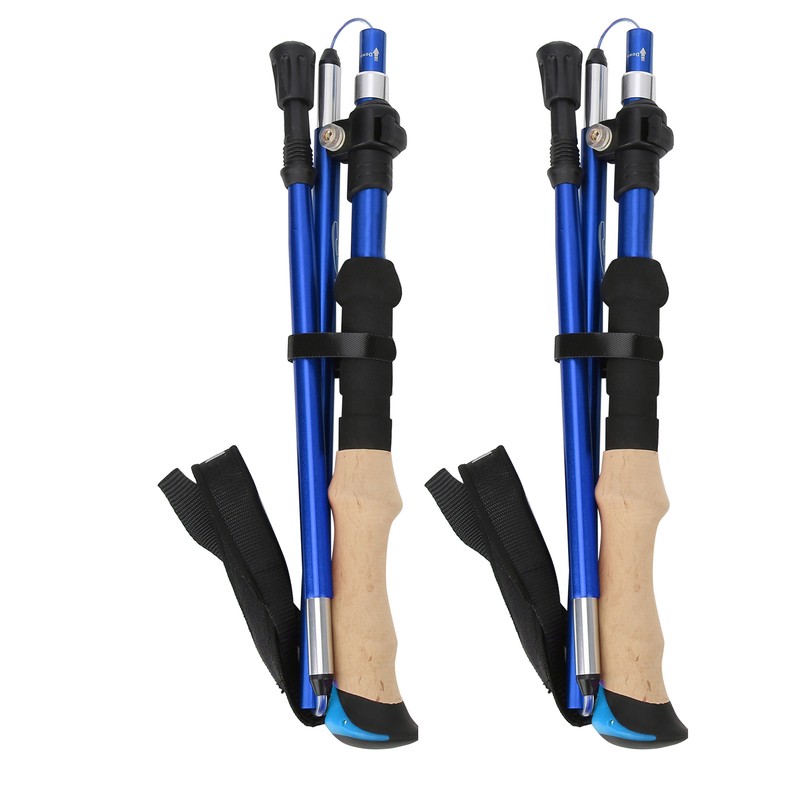 2pcs Foldable Hiking Poles Set Outdoor Walking Climbing Alpenstocks Collapsible