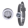 Quiges Slide In Metallic Grey Leather Bracelet 24cm for Slide