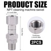 Gosknor 2pcs 3/8" NPT Pressure Washer Swivel Fitting, Stainless Steel