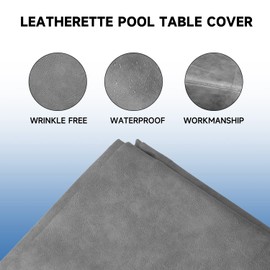 GSE Games & Sports Expert Billiard Pool Table Covers, 7'/8'/9' Waterproof & Tearproof Heavy Duty Leatherette Pool Table Covers (Several Colors Available, Grey - 7ft)