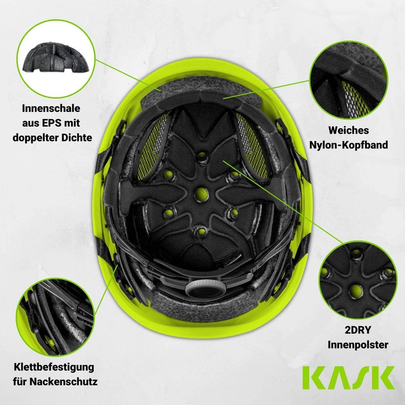 KASK Superplasma HI VIZ Safety Helmet with Rotating Wheel, Reflective