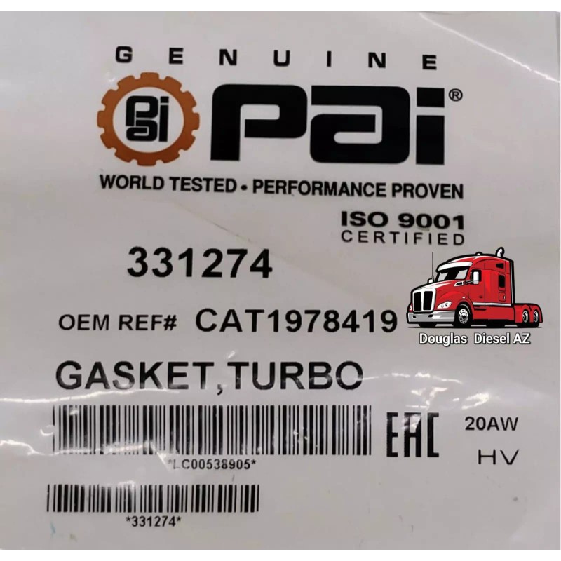 PAI TURBO OIL DRAIN GASKET for Cat 3406E / C15.