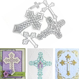 5 Pcs Cross Die Cuts Kit 5 Designs Cutting Dies, DIY Scrapbooking Artist Metal Cutting Dies Stencils for Card Making Embossing DIY Crafts