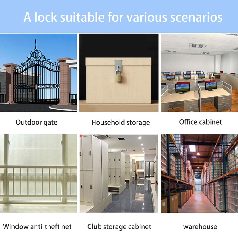 Nutabevr Pack of 3 Padlocks, 32 mm Small Lock with