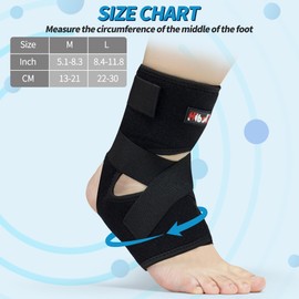 Hiball Ankle Brace for Sprained Ankle, Adjustable Ankle Support Brace for Men & Women, Neoprene Ankle Compression Wrap, Foot Brace Stabilizer for Plantar Fasciitis, Achilles Tendonitis, Running, Sport