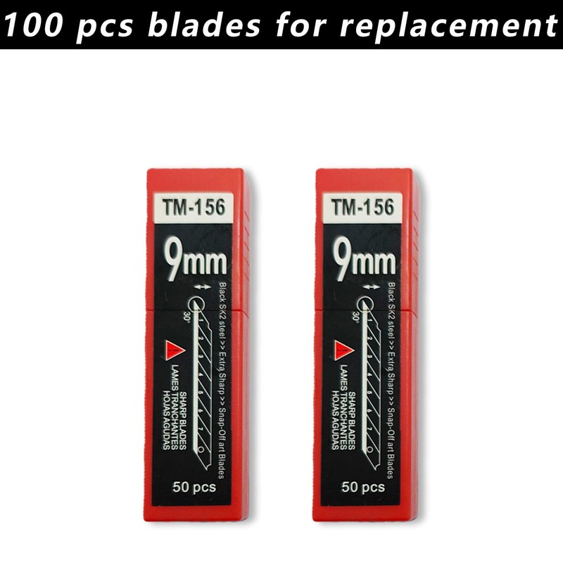 NBTOOL 100Pcs Utility Knife Blades 30 Degree 9mm Snap Off