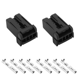 YINETTECH 2 x 4 Core Connector Kit 4 Pin Male Cable Housing Connector with Terminal Compatible with Har-Ley Davidson OEM 72914-01BK