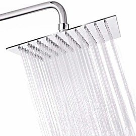 Homelaya Regadera para baño Cuadrada Tipo Lluvia Negra Cromada incluye tubo 40 cm alta presion,montaje fijo de cabeza de ducha de 20cm,conector de rot