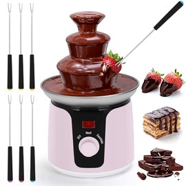 Fuente de chocolate de 3 niveles para fiesta, mini máquina de fusión de fuente de chocolate de 13 onzas, fuente de fondue para galletas, frutas, malva