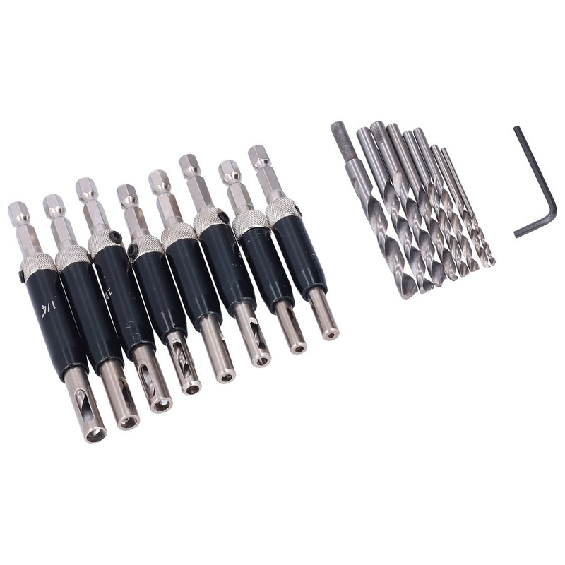 17pcs Hinge Drills Set Self Centering Door Drill Bit Kit