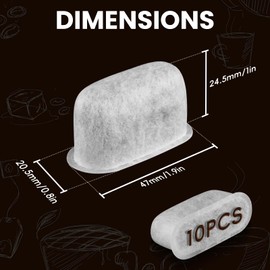 10 Pack Coffee Maker Filter Compatible with Beautiful,Efficient Charcoal Filter Compatible with All Beautiful Coffee Maker