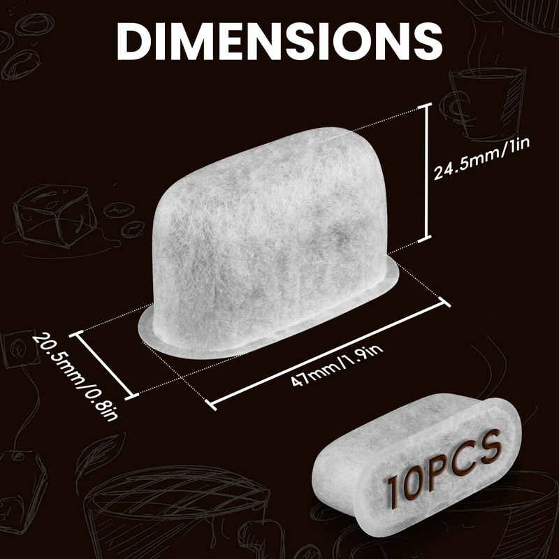 10 Pack Coffee Maker Filter Compatible with Beautiful,Efficient Charcoal Filter