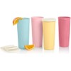 Tupperware Tumblers 16 oz Straight Side Solid Pastel Colors Blue,