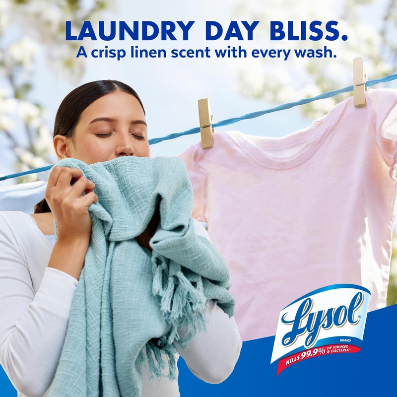 Lysol Laundry Sanitizer Additive, Bacteria-Causing Laundry Odor Eliminator, Detergent Additive,