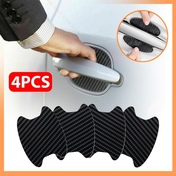 Unbranded 4PCS Carbon Fiber Car Door Handle Anti-Scratch Protector Film