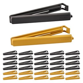 30 x BEVARA Plastic Large Food Sealing Clips, 14cm Long, Grey & Yellow, Reusable, Freezer & Dishwasher Safe
