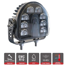 ONERAY Forklift Safety Light Red Arc LED Warning Light Warehouse Pedestrian Warning Arch Zone Spotlight 20W DC10-80V for Truck Security Indicator Spotlight Brightness (New)