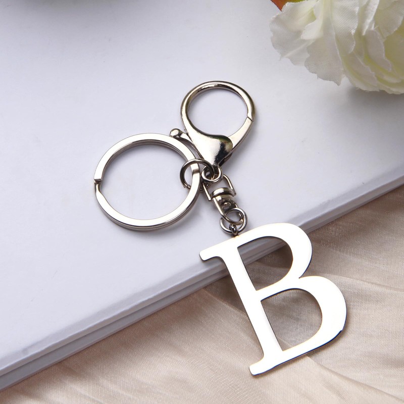 ORUZA Letter Keyring Alphabet Initial Keychain, Metal Letter Key Ring