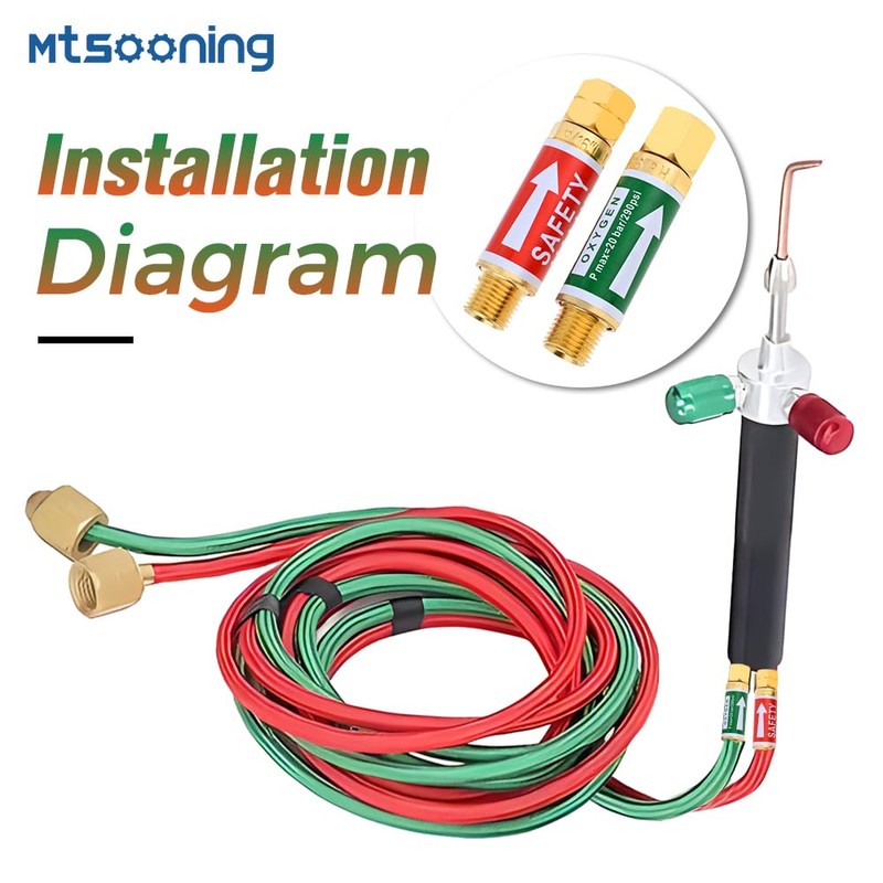 Mtsooning Oxygen Acetylene Flashback Arrestors Set 4PCS Torch End Standard