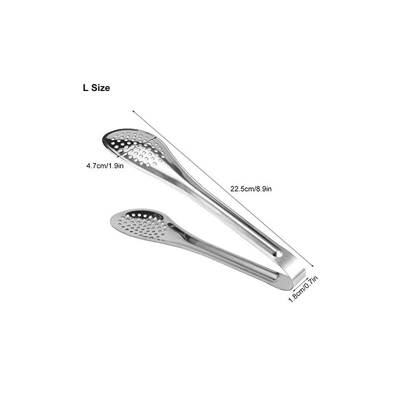 Pinzas de Cocina, 5 Piezas, Acero Inoxidable, para Pan, Ensalada,