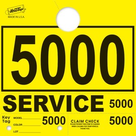 Service Dispatch Numbers RL78 Style Mirror Hang Tags Numbered (Yellow, 5000-5999)