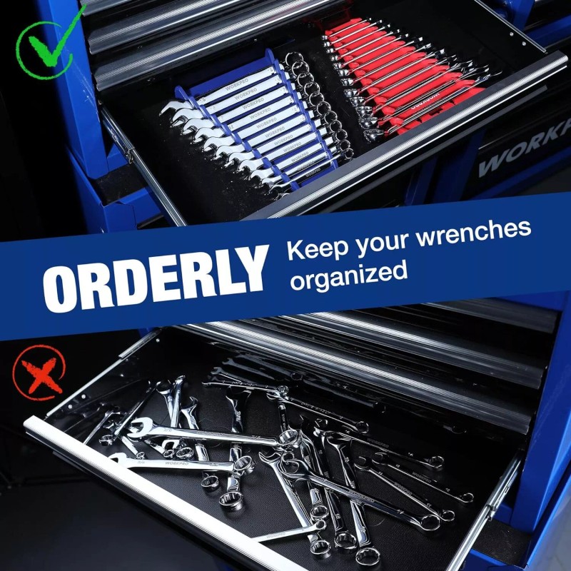 WORKPRO 2-Pack 12-Piece Magnetic Wrench Holder Set SAE&Metric Wrench Organizer