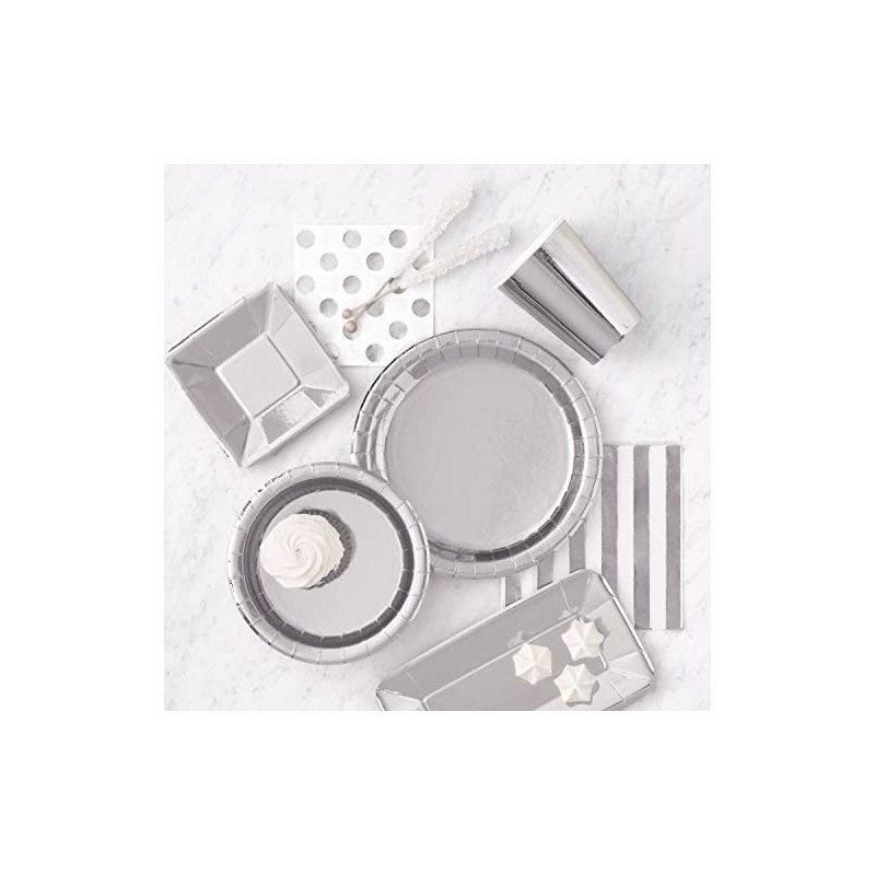 Unique 82165 Paper Cups-266 ml-Silver Colour-14 Count (Pack of 1),