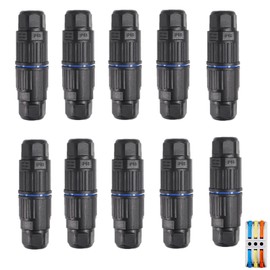 MELIFE 10PCS IP68 Waterproof Electrical Cable Connector, Outdoor 3 Way Junction Box, Waterproof Wire Connectors with Replaceable Lever Wire Connectors for AWG 28-12, Quick Screwless Installation