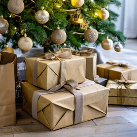 Brown Kraft Paper Roll (250mm x 30.5m) Brown Paper Packing Roll - Ideal for Arts, Crafts, Gifts, Postal, Shipping, Wrapping, Floor Covering, Table Runners