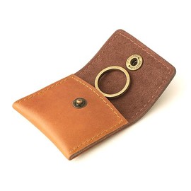 TheAntiq Estuche para Anillos de Cuero de Grano Completo, Porta Joyas Compacto con Botón, Funda para Anillos de Compromiso y Boda, Hecho a Mano, 5.8 x