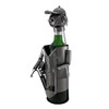 Handmade Golfer with Golf Clubs Metal Wine Bottle Holder