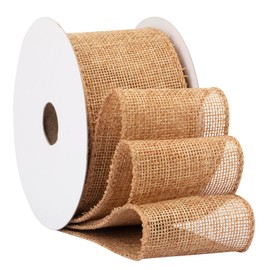 Fondersy 10-Yard Old Gold Burlap Ribbon Wired Burlap Ribbon - 2 Inch Width for Gift Wrapping, Floral Arrangements, Wreath Making, and Christmas Decor