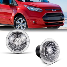 AreLokpri Side Marker Repeater Lights Compatible with 2010-2021 Ford Transit Connect, Clear Lens Full LED Front Fender Light Assembly 2PCS