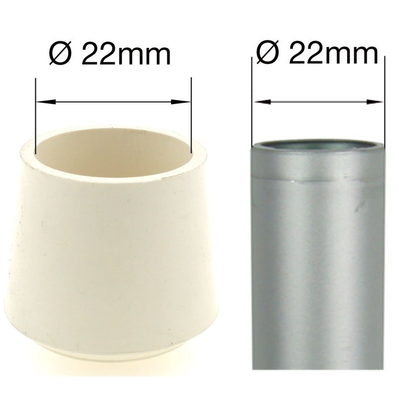 22mm Multi Purpose White Rubber Ferrules for Tables and Chair