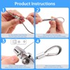 3/16" Wire Rope Thimbles 20Pcs + 100Pcs M5 Wire Rope