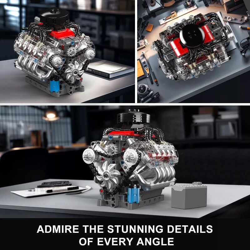 Mould King 10171 V8 Engine Motor Engineering Model Building Block