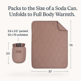 Gravel UltraPak Kids Travel Blanket - Outdoor Puffy Camping Blanket - Nylon 20D Fabric, Lightweight, Packable, Hands-Free Snap, Easy Clean, Ideal Waterproof Outdoor Blanket for Camping & More - Quartz