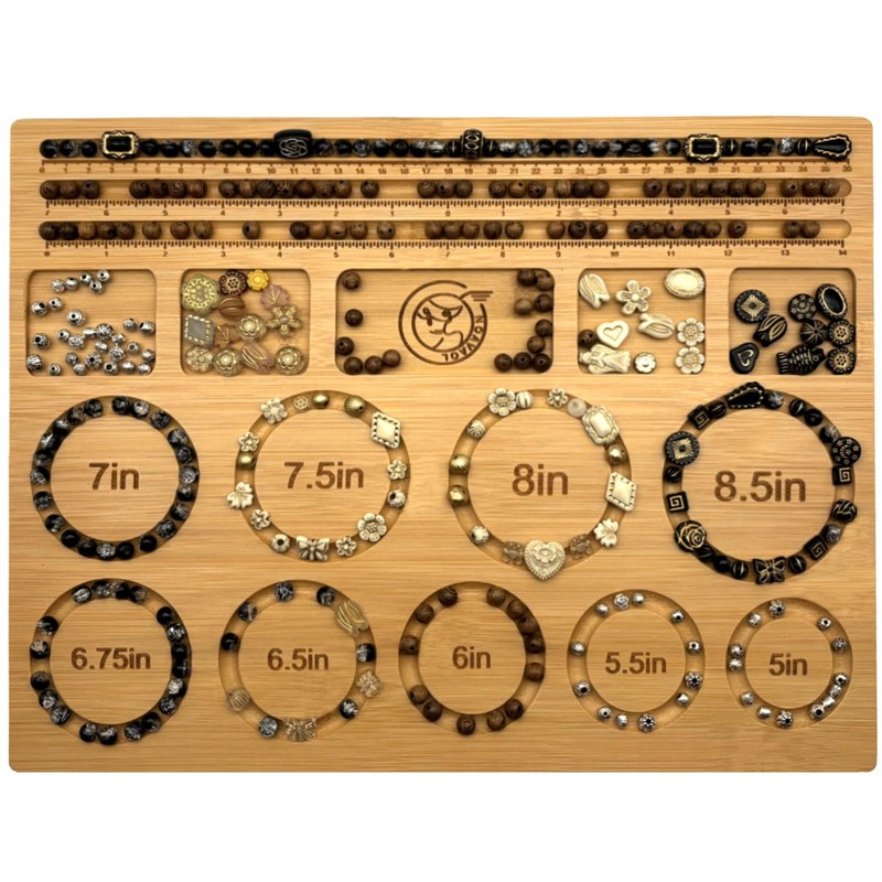 NOAVAOL Bead Boards for Jewelry Making, Combi Bamboo Beading Board